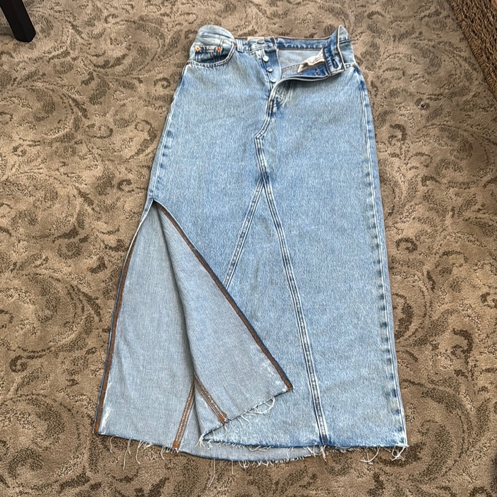 Levi’s Denim Maxi Skirt with Front Slit